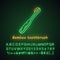 Bamboo toothbrush neon light icon