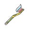 Bamboo toothbrush RGB color icon