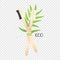Bamboo toothbrush on transparent background