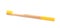 Bamboo toothbrush with yellow bristle isolated