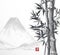 Bamboo trees and high mountains
