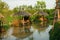 Bamboo water pavilions for lunch and dinner