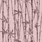 Bamboo watercolor stems and leaves seamless pattern on pink background