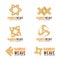 Bamboo weave logo vector illustration set design