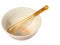 Bamboo whisk and ceramic bowl