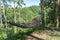 Bamboo wicker hammock next to the tropical jungle in island Bali, Indonesia