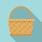 Bamboo wicker icon, flat style