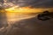 Bamburgh beach sunrise