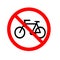 Ban bicycle bike forbidden prohibition stop icon isolated on white background