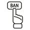 Ban click icon outline vector. Email user