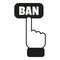 Ban click icon simple vector. Email user