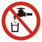 Ban drinking, faucet, red circle frame,  vector icon.