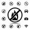ban, forbiddance bonfire, balefire, smudge, fire icon. Simple outline vector element of ban, prohibition, forbiddance set icons