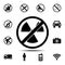 ban, forbiddance radiation, emitting, emanation icon. Simple outline vector element of ban, prohibition, forbiddance set icons for