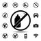 ban, forbiddance spray, sprayer, pulverizer icon. Simple outline vector element of ban, prohibition, forbiddance set icons for UI