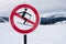 Ban forbidden sign symbol Skiing