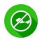 ban on gases from cars green icon in Badge style with shadow