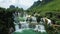 Ban Gioc waterfalls in the green karst mountains