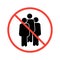 Ban group of people, vector restriction flat icon