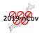 The ban of the Olympics. Cancellation of the 2020 Olympics in Japan due to coronavirus 2019-nCov, covid-19. Olympic circles made