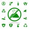 ban on rubbish green icon. greenpeace icons universal set for web and mobile