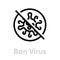 Ban Virus editable line vector icon.