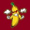 banana angry mascot logo cartoon illustration rage yellow banana funny illustration