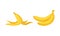 Banana as Elongated, Edible Fruit Covered with Yellow Rind Vector Set