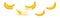 Banana as Elongated, Edible Fruit Covered with Yellow Rind Vector Set