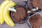 Banana blended chocolate yogurt smoothies milk high protein drinks.