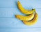 Banana on blue wooden concept nutrition