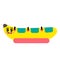 Banana Boat transportation cartoon character side view vector illustration