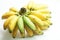 Banana bunch gold fruit isolated white background vitamin Sao Paulo Brazil