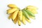 Banana bunch gold fruit isolated white background vitamin Sao Paulo Brazil