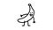 banana character line icon animation