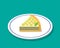 Banana cheese cake in 3D cartoon style, vector