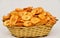 Banana Chips, Dried banana Chips Snack, Kela Wafer, Salted Wafers, Kerala cuisine, Fried Spicy and salty Food, in Golden Bowl,