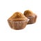 Banana cups cake on white Background