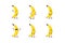 Banana cute fruit kawaii vector character colection