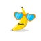 Banana face cartoon with emotion vector