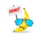 Banana face cartoon vector illustration say hello