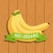 banana food organic over wooden