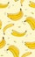 Banana food  seamless pattern. Modern yellow  fruit kitchen design