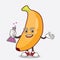 Banana Fruit cartoon mascot professor character with glass tube