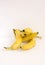 Banana fruit pattern, bananas art food photography, fresh fruit flat lay