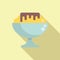 Banana gelato bowl icon flat vector. Frozen dessert