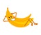 Banana happy. cartoon fruit lies resting. Vector illustration