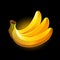 Banana icon on black background