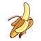 Banana icon, healthy yellow fruit for snack