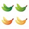 Banana illustration vector with multiple color